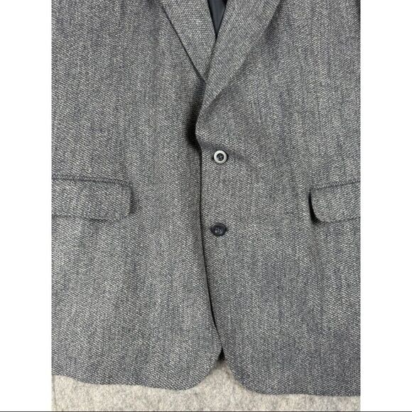 Haggar Blazer Men's 46L Gray Polyester Single Breasted Notch Lapel Formal Jacket - Picture 6 of 12